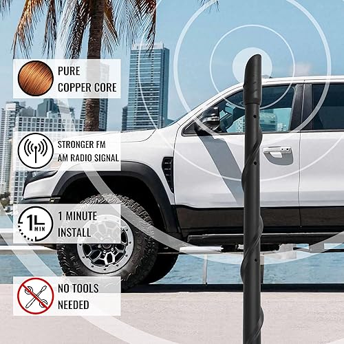 Miniatura 77 de Antena para Mini Cooper 2002-2024 Mini Cooper Accesorios, 7 pulgadas Mini Cooper Antena Corta de Repuesto de Antena de Radio Mástil