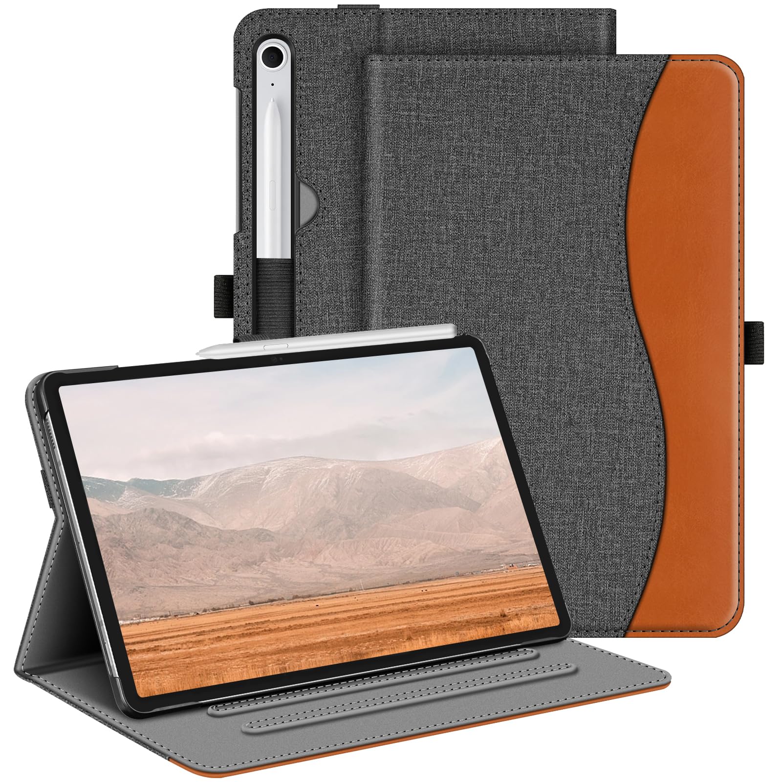Fintie Case for Samsung Galaxy Tab S10 FE/ S9 FE 5G 10.9 Inch/Tab S9 11 Inch, Multi-Angle Viewing Protective Cover with Pocket, Auto Sleep/Wake, Denim Gray