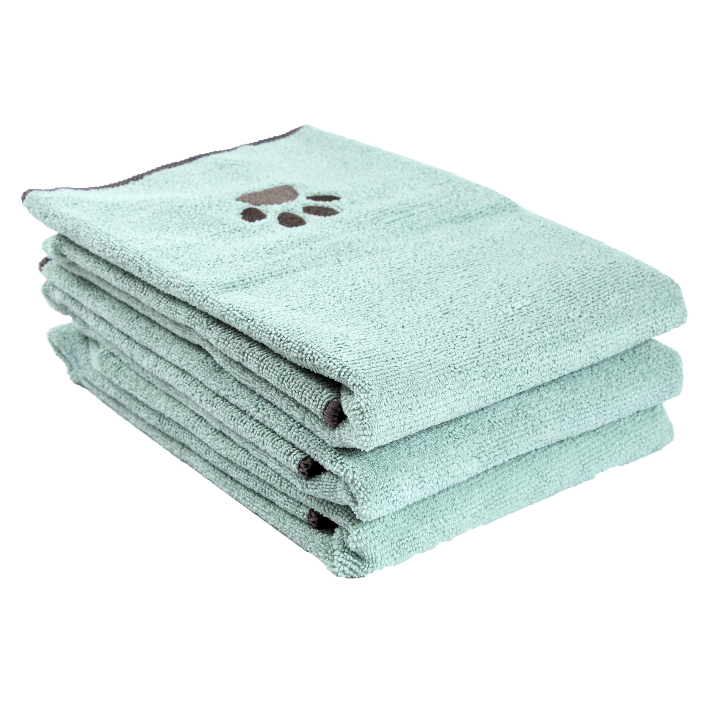 Ritz Premium Embroidered Microfiber Pet Towel 3-Pack 18 x 28 Highly Absorbent Fast-Drying Long-Lasting Super Soft 80 Polyester
