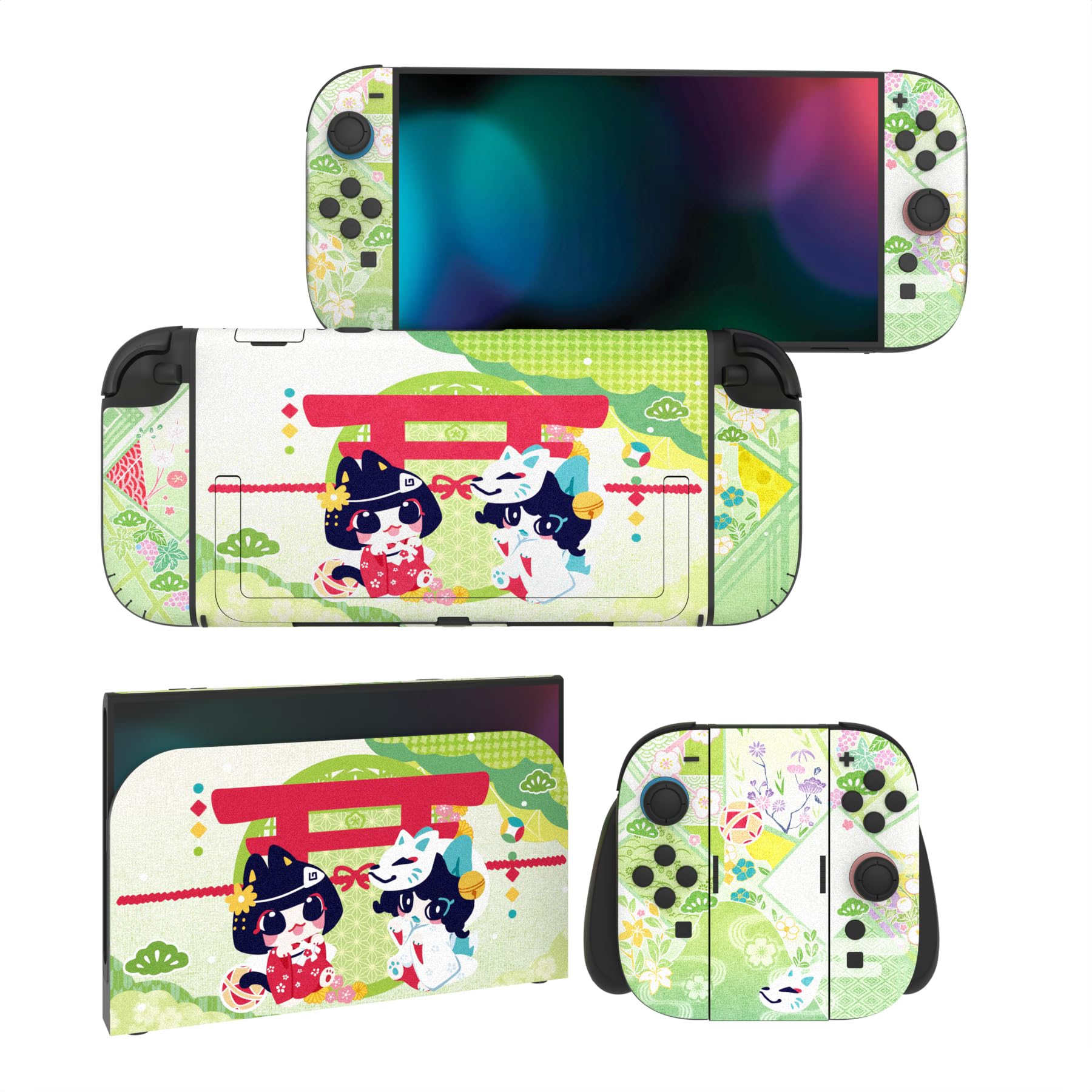 PlayVital Full Set Protective Skins for Nintendo Switch 2 Console & Joycon, Customized Vinyl Decal Wrap Sticker for Nintendo Switch 2 & Dock & Hand Grips - The Great Wave off Kanagawa — view 24