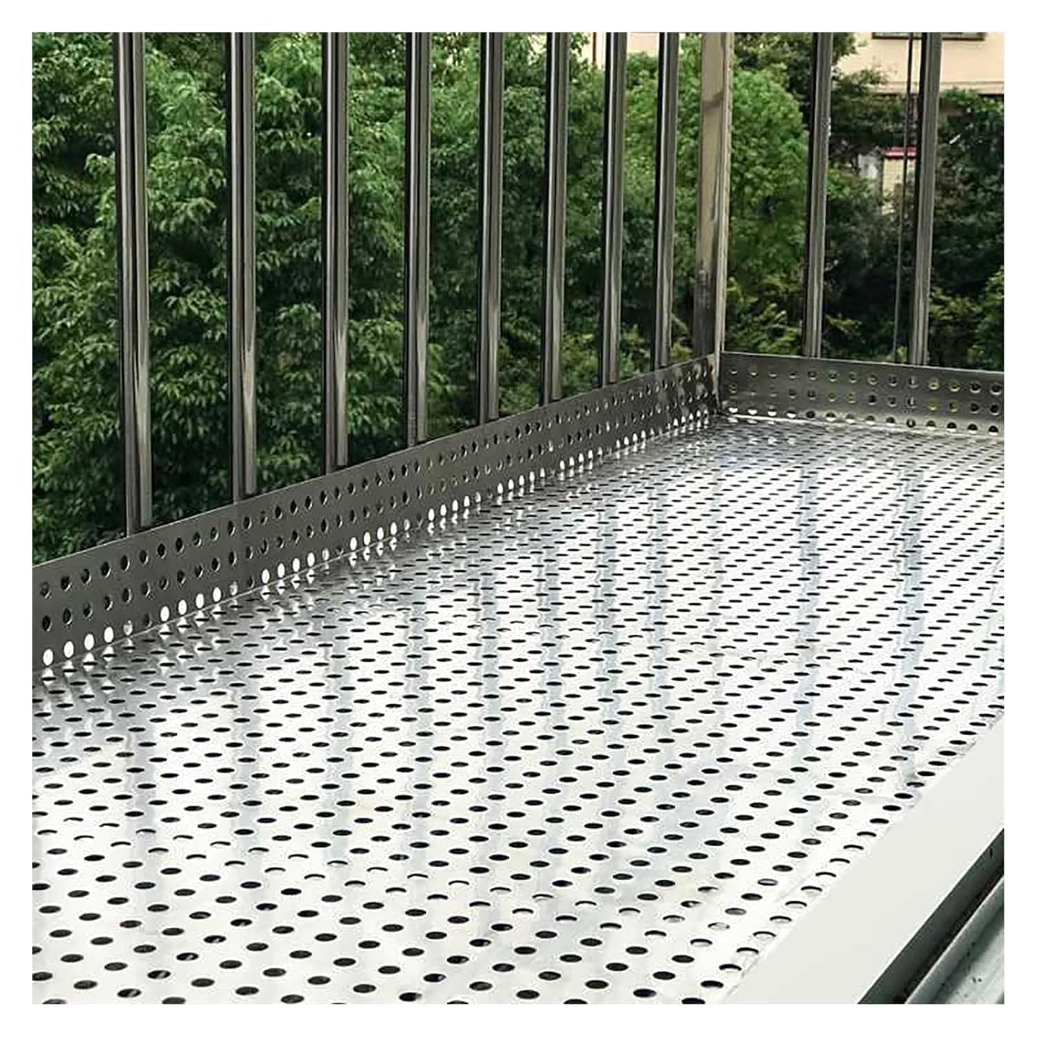 Lamiera Perforata in Acciaio Inossidabile 304 - Pannello schermante in Metallo con Diametro del Foro di 10 mm for Protezione di balconi, ringhiere, Giardini e finestre(60x100cm)