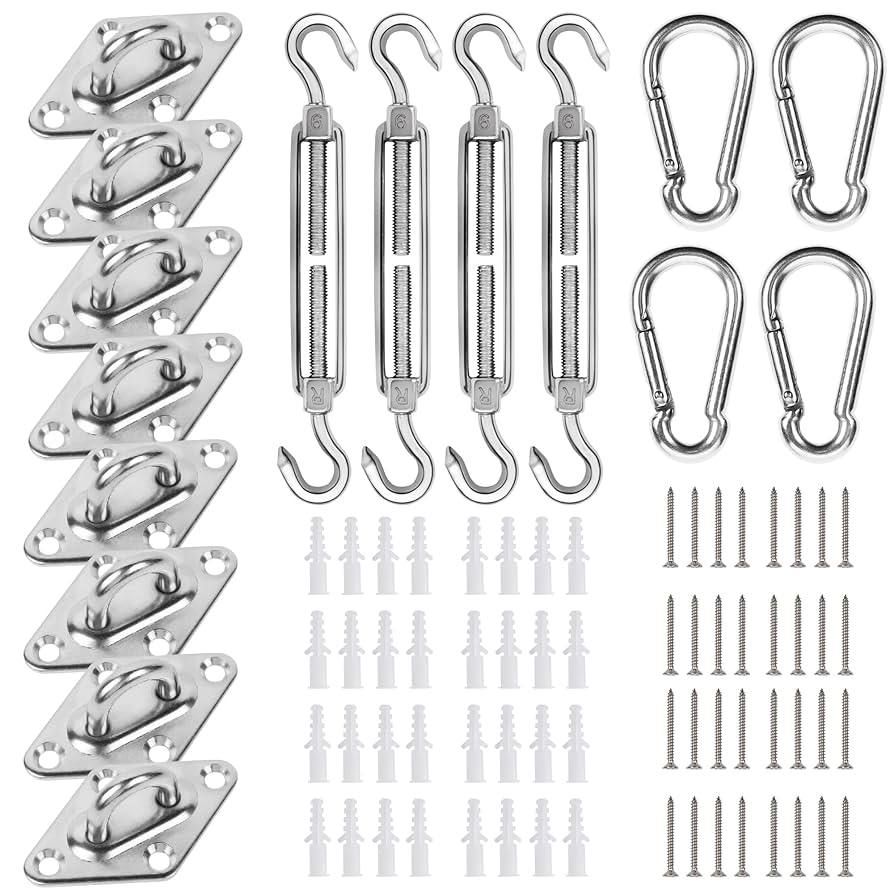 YOFIT Shade Sail Hardware Kit 6 inch for Triangle Rectangle