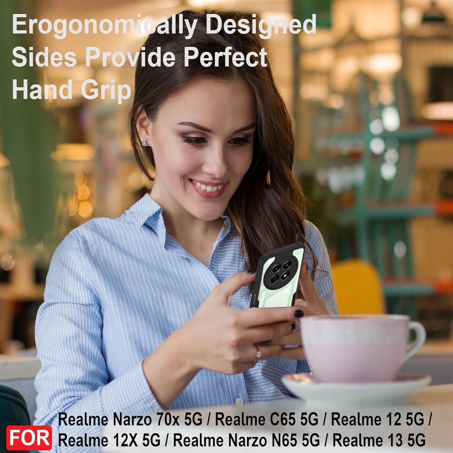 Amazon Brand - Solimo Back Case Cover for Realme Narzo 70x 5G (Polycarbonate, Thermoplastic Polyurethane_Matte Black) Amazon Brand - Solimo Back Case Cover for Realme Narzo 70x 5G (Polycarbonate, Thermoplastic Polyurethane_Matte Black)