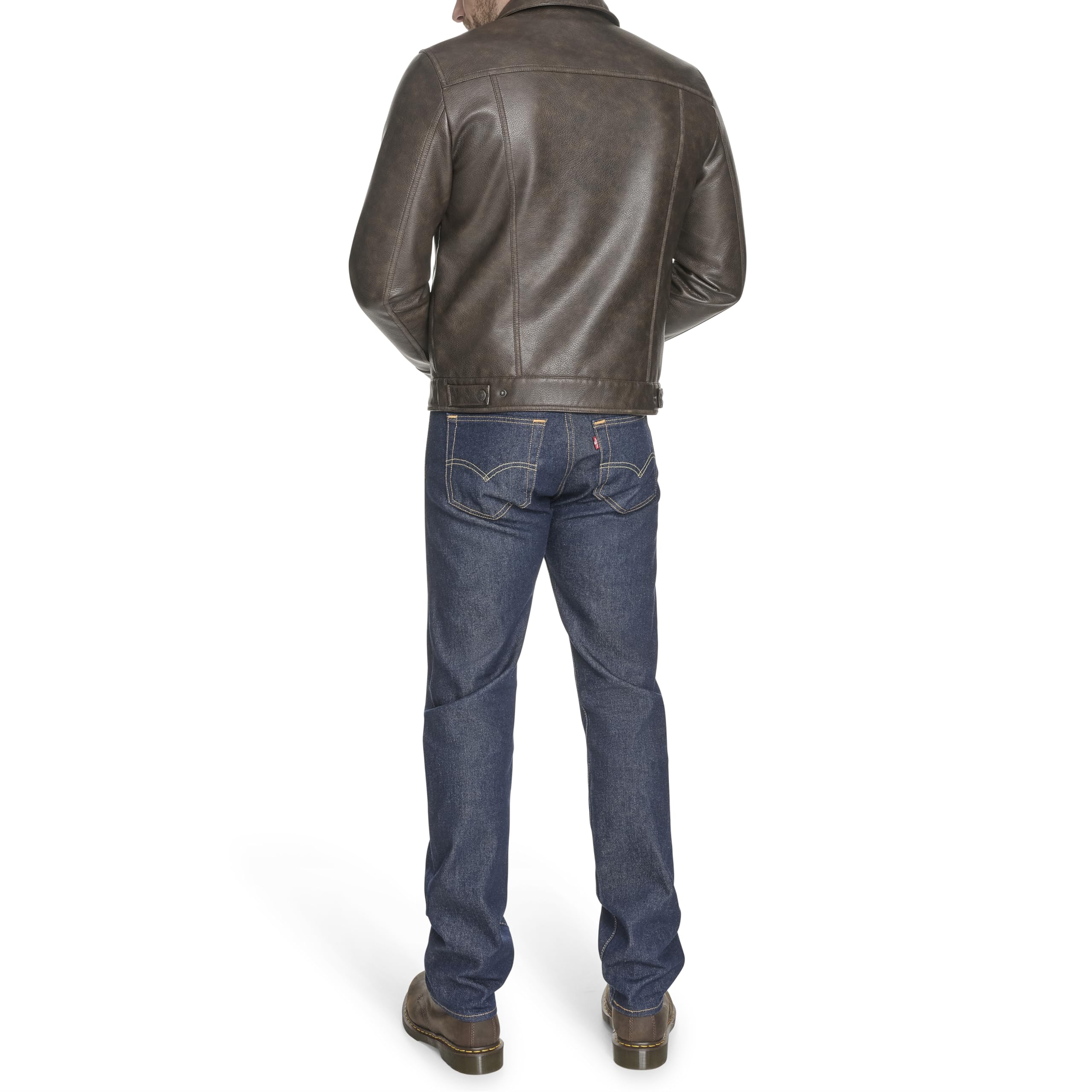Levi's Faux Leather Sherpa Lined Trucker Jacket (Regular And Big And Tall Sizes) Chaqueta de cuero sinttico Hombre