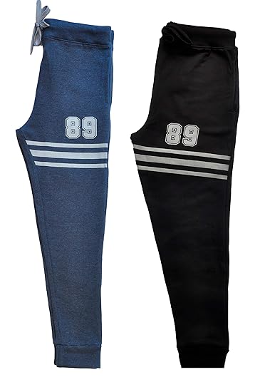 2-Pack Boy's Joggers Track Pant - Ankle Length (5 to 16 Years) (13 Years - 14 Years, Combo 1)