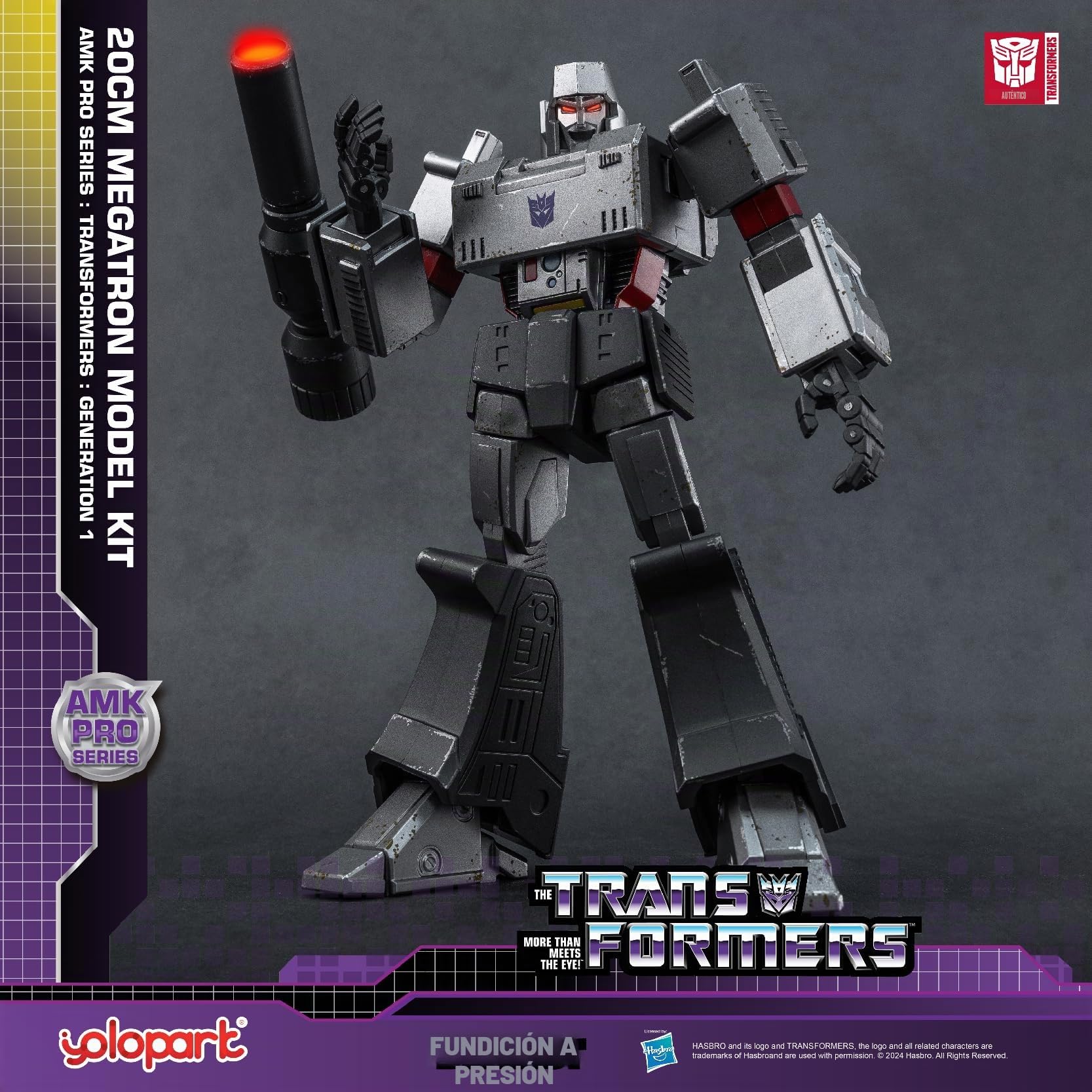 Juguetes Megatron Transformers, Muñecos de Acción G1 de 7,87 Pulgadas, Kits de Modelos Altamente Bisagras Con Armas Mejorada