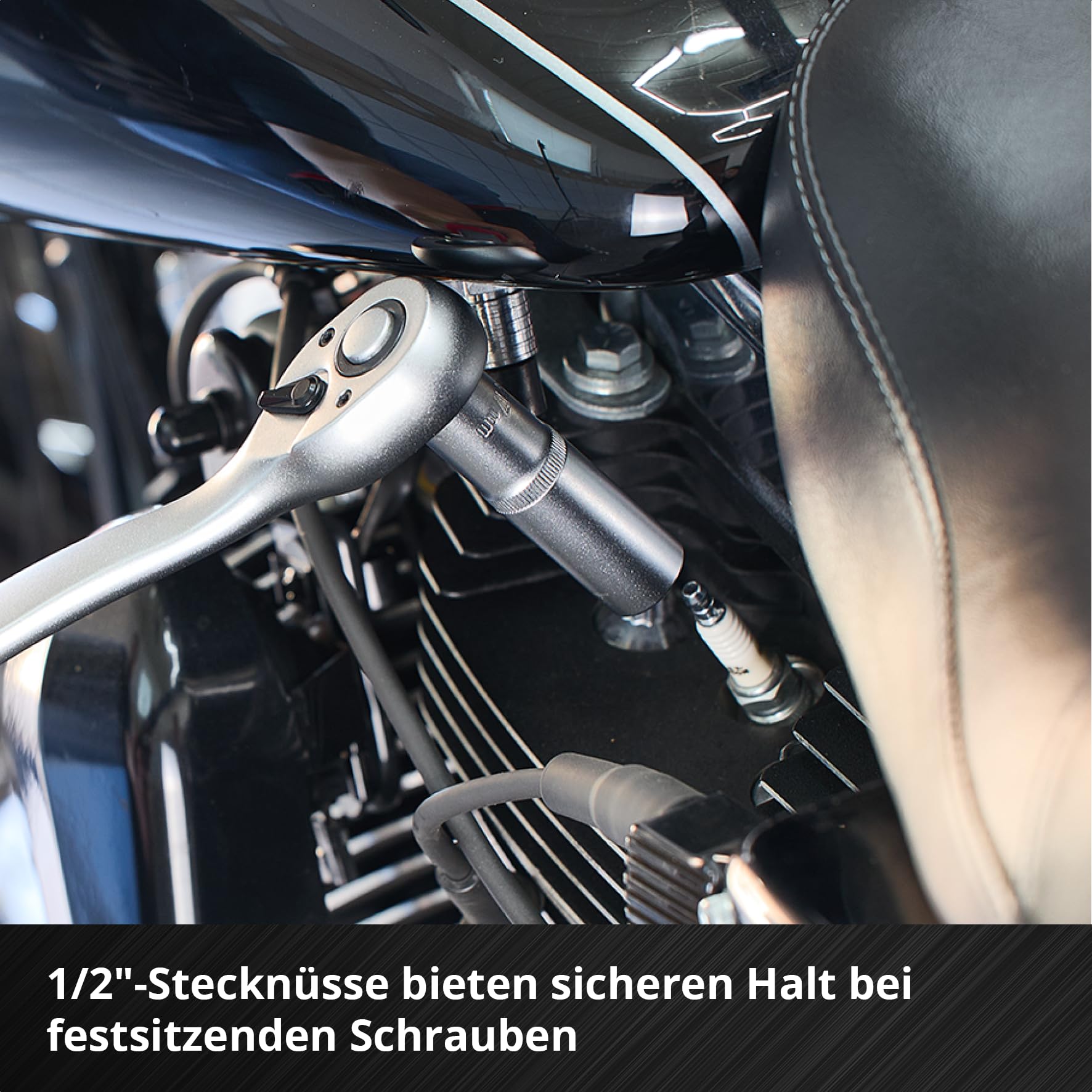 Original Einhell E-Case 92-tlg. Werkzeugkoffer Werkstatt (Werkstattausstattung, KFZ-Stecknüsse, Bit-Zubehör, Stecknuss-Set, Umschaltknarren, Sechskant-Stiftschlüssel, Systemkoffer)