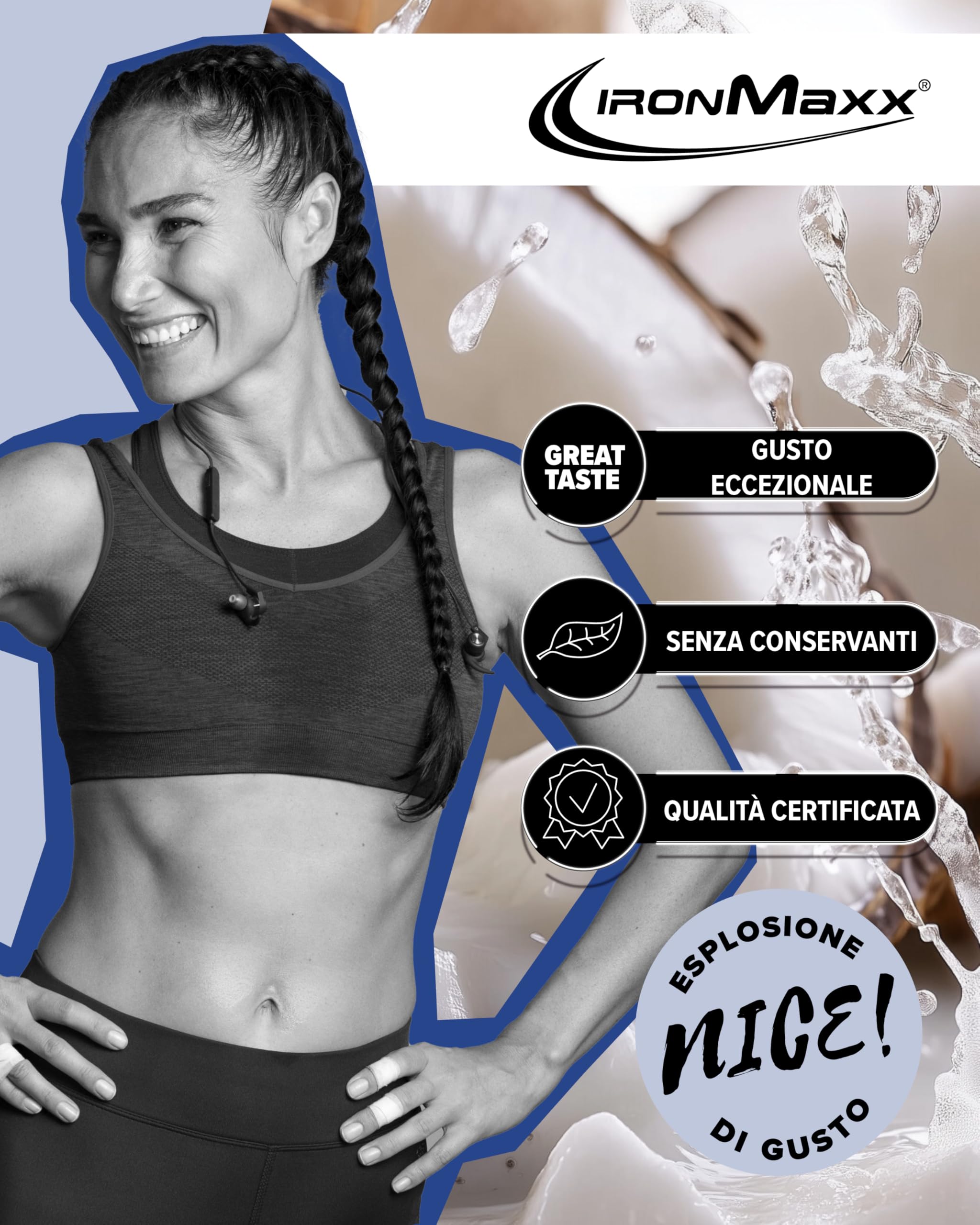 IronMaxx Collagen Protein Bar - Barretta 40g Cocco 12 pz. - Barretta proteica a basso contenuto di zucchero con collagene tipo 1, 2 e 3, 5g per barretta, da manzo alimentato ad erba.