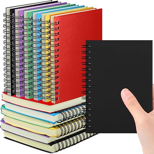 Paquete de 18 cuadernos A6 con forro en espiral, pequeños diarios de escritura de viaje, cuadernos de bolsillo de 4 x 5.5 pulgadas, coloridos 100