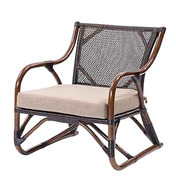 Amazon｜サンフラワーラタン リクライニングチェア ブラウン 幅