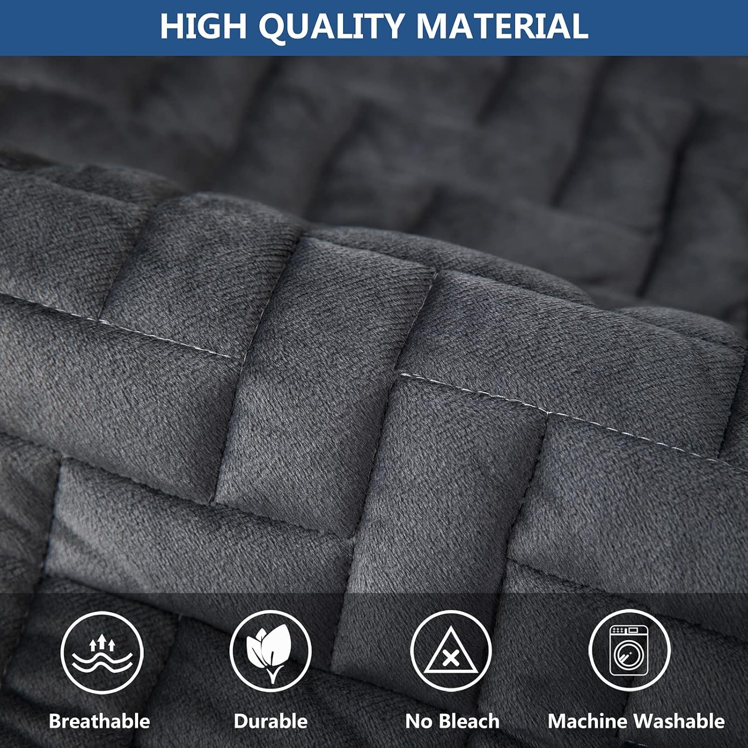 Eismodra 43 x 70 Inches Seat Cover and 28 x 28 Inches Armrest Cover