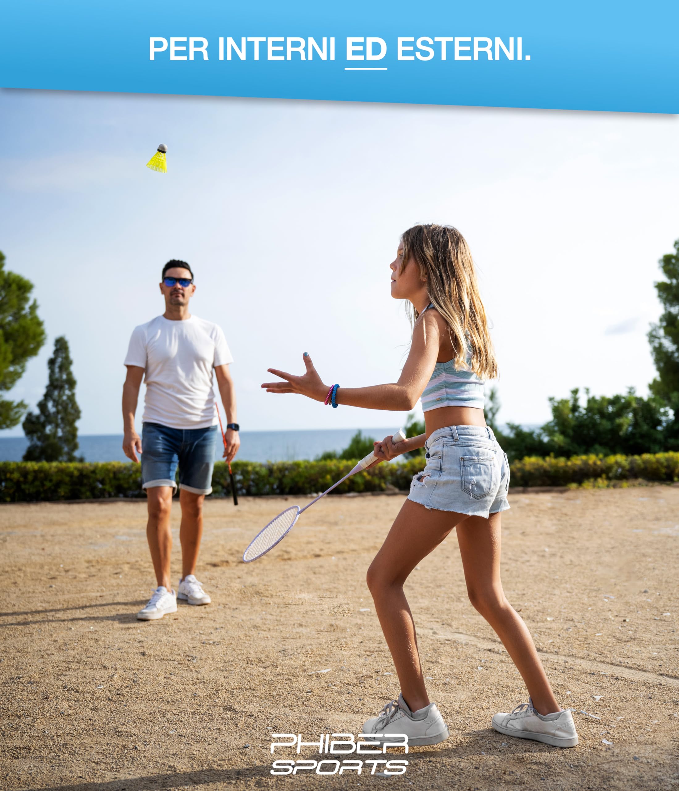 PHIBER-Sports Volani da Badminton - Caratteristiche di Gioco perfette - Ideale per Principianti, Famiglie e Professionisti - velocità dei volani da Badminton - Giallo [10 Pezzi]