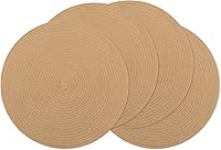 Vista 84 de SHACOS Juego de 6 manteles individuales redondos trenzados de 15 pulgadas antideslizantes resistentes al calor de algodón y poliéster, alfombrillas