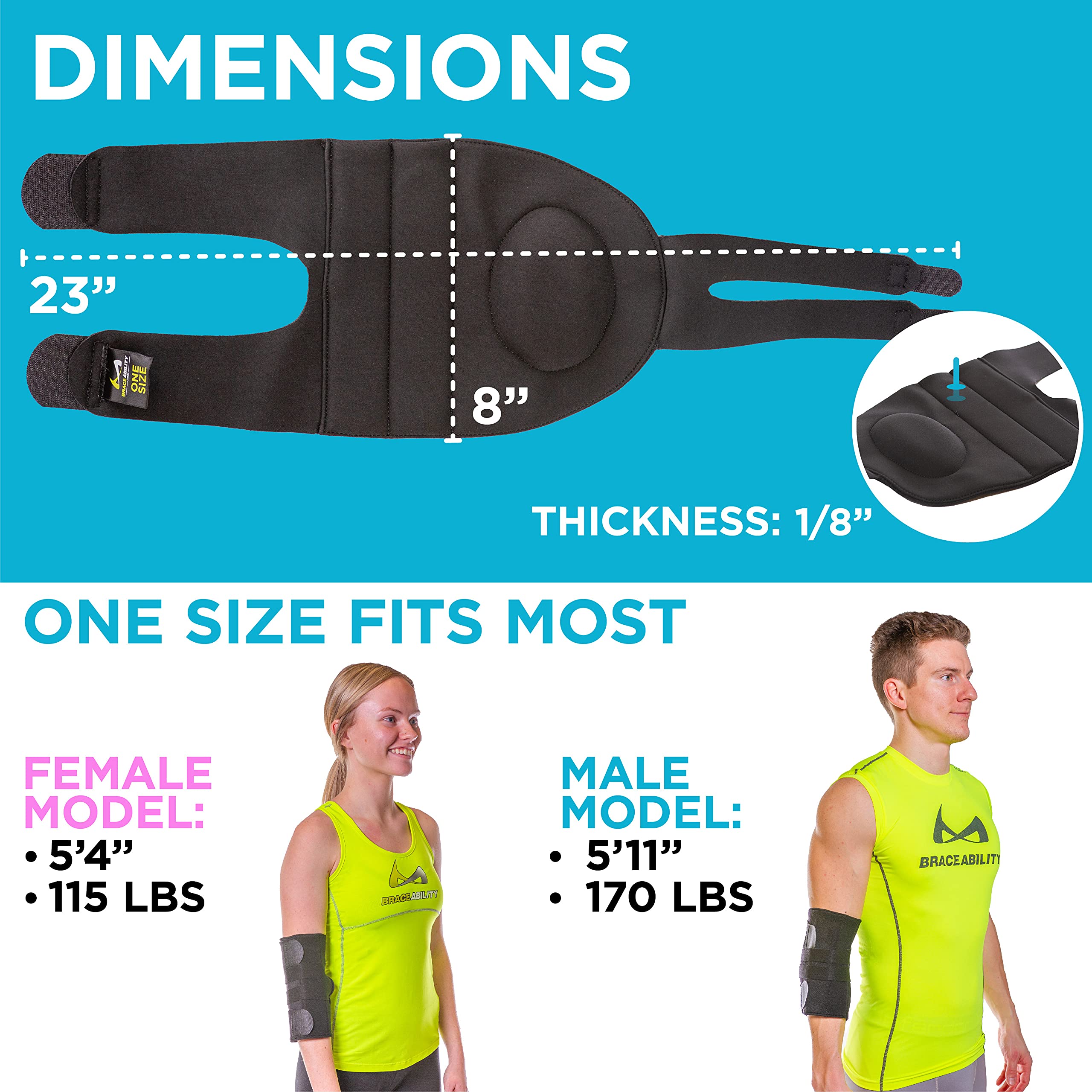 BraceAbility Cubital Tunnel Syndrome Brace Ulnar Nerve Padded Elbow