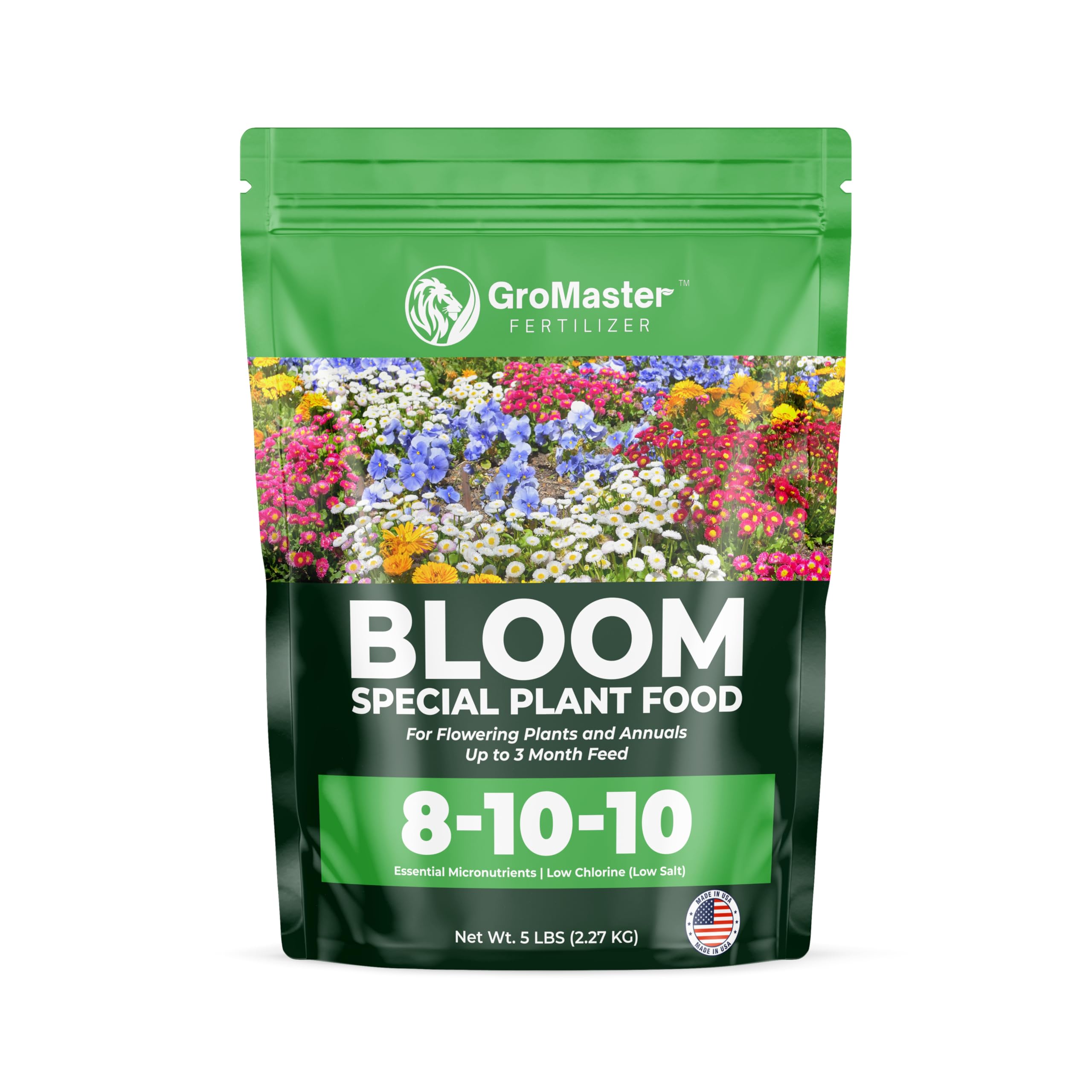 GroMaster 8-10-10 Bloom Special Plant Food, 5 lb, 50% Slow-Release Nitrogen, Feeds for up to 3 Months