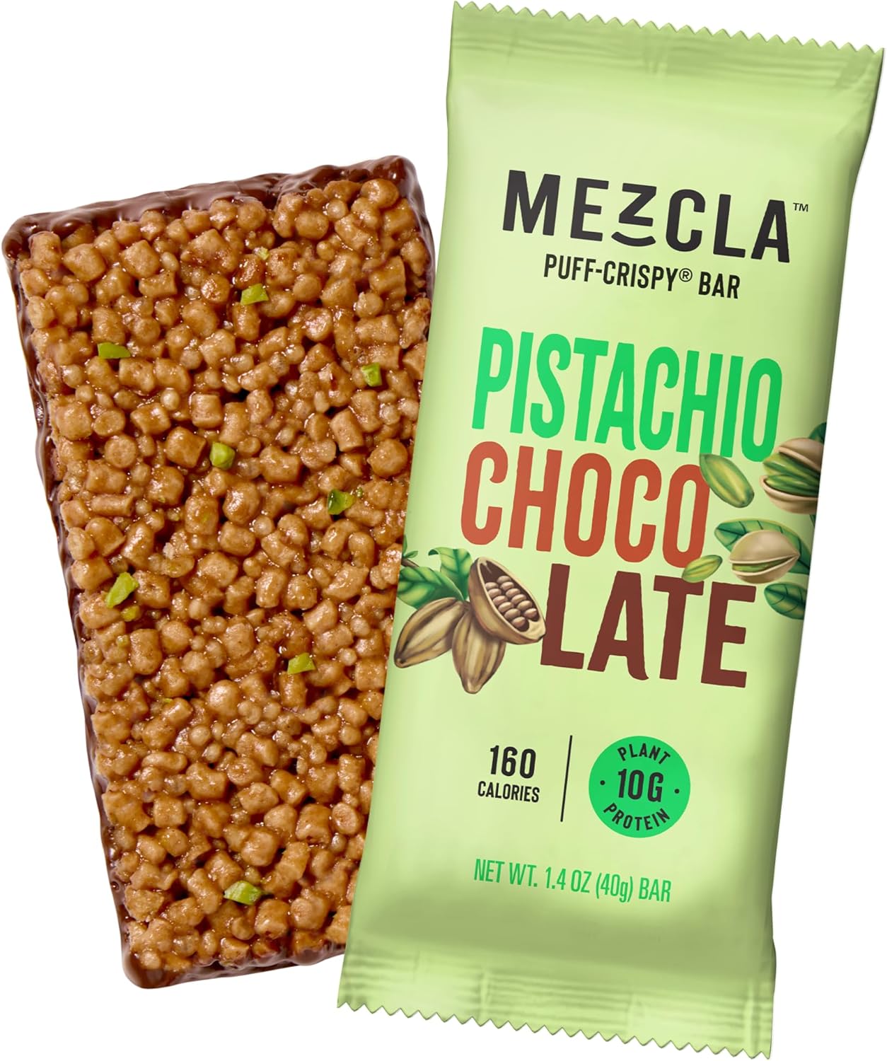 オリヴィア・ロドリゴ愛用品チェック|Mezcla Puff Crispy プロテインバー、グルテンフリー&ビーガンプロテインバー、プロテイン10g、クリスピーライストリート用Alt、グラノーラバー&ブレックファーストバー、大人用ヘルシースナック(1個パック)、ピスタチオチョコレート)
