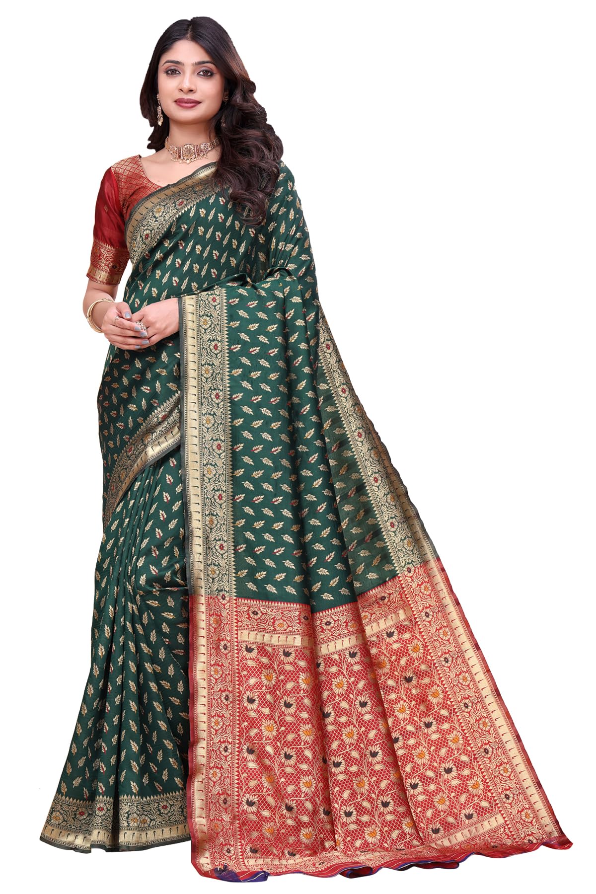 women's red printed, embroidered, embellished bandhani georgette party sari collections with blouse piece for wedding sadi (pari-240)