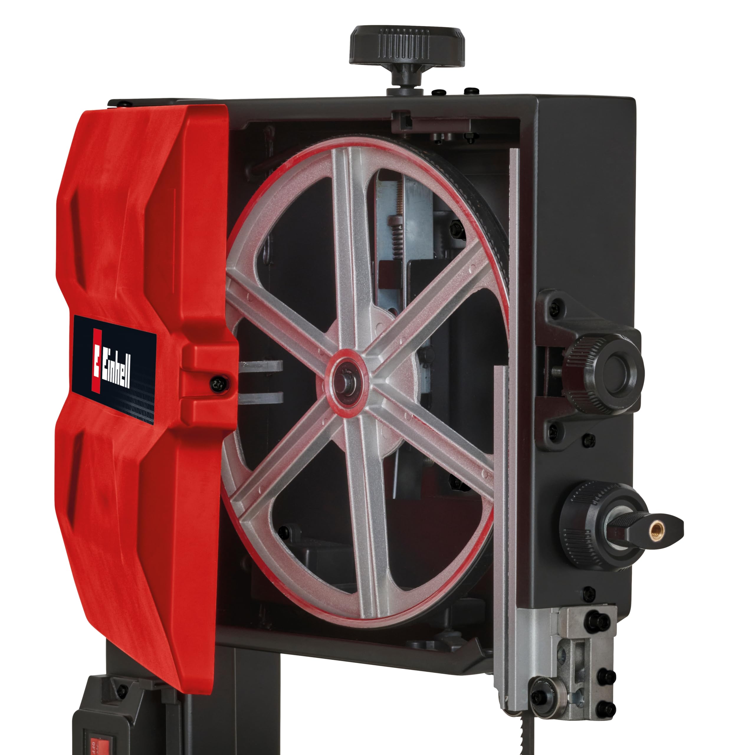Einhell Scie à ruban TC-SB 245 L (400 W, vitesse max. 726 m/min, largeur de passage 245 mm, hauteur de coupe max. 101 mm, table inclinable, butée parallèle et butée d’angle, raccord pour aspirateur)
