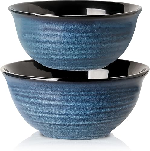 Hasense Tazones de cerámica para mezclar, juego de cuencos grandes para cocina, cuencos anidables para pasta, sopa, palomitas de maíz, ensaladas,