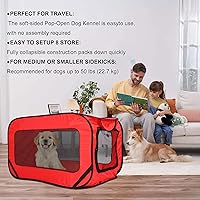 Vista 7 de Jaula plegable de 36 pulgadas para perros grandes, perrera de viaje portátil con ventanas de malla y cubierta impermeable, jaula para perros