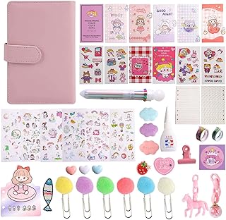 Mufern Faça você mesmo diário forrado caderno de rascunhos planejador de bolso diário de meninas bonitos blocos de notas artigos de papelaria cadernos diários material de escritório escolar (18 unid.)