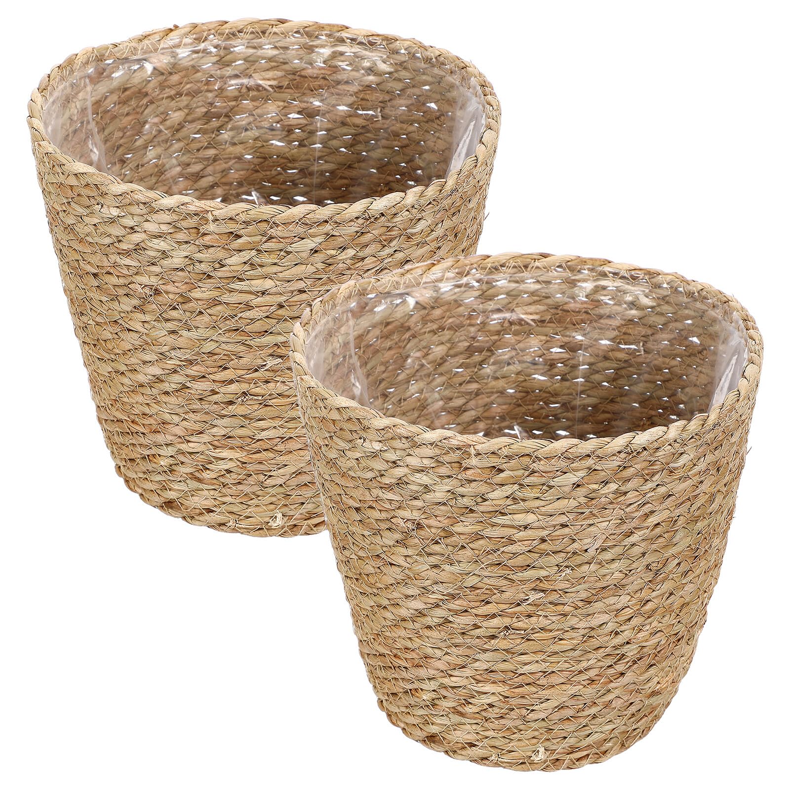 Pots tressés paille naturelle paniers décoratifs pour plantes intérieur et rangement maison