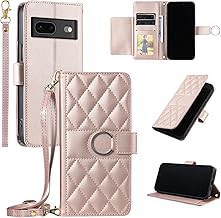 Asuwish Mobile Phone Case for Google Pixel 7 Case with Strap Film Screen Protector Card Slot Foldable Leather Wallet Stand Pixel7 5G 7 Case Pixel7 Case Mobile Phone Cases Protective Mobile Phone Case