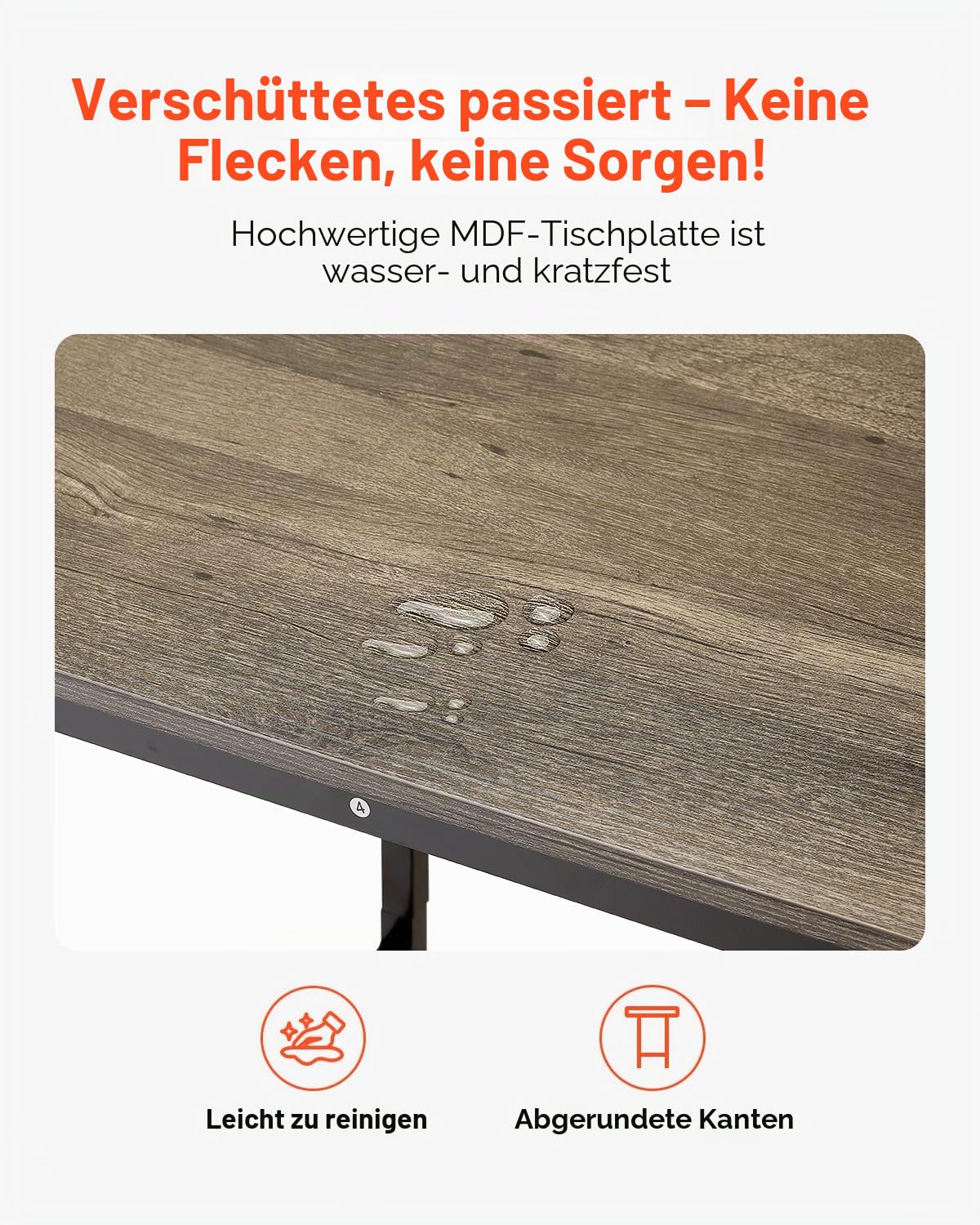VEVOR Bartisch Bistrotisch Kneipentisch mit Metallrahmen, Kleiner Küchentisch Esstisch (610 x 610 x 914 mm), Ausstellungstisch für Wohnzimmerpartys Pubs Esszimmer Cafés, rustikales Braun & Schwarz