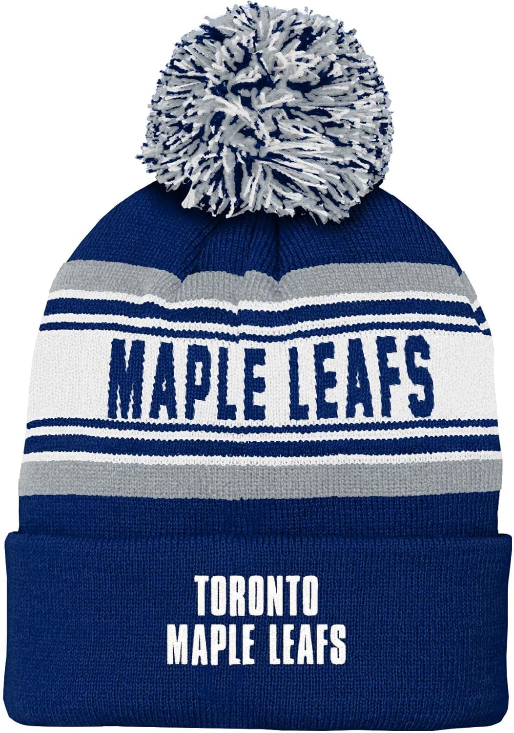 NHL Kids Youth 8-20 Official Primary Logo Sport Knit Cold Weather Cuffed Pom Beanie Hat - Image 3