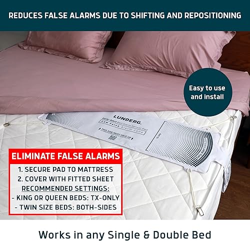 Miniatura 14 de Lunderg Alarma de cama de alerta temprana para adultos mayores – Almohadilla de sensor inalámbrico y buscapersonas – con tecnología inteligente