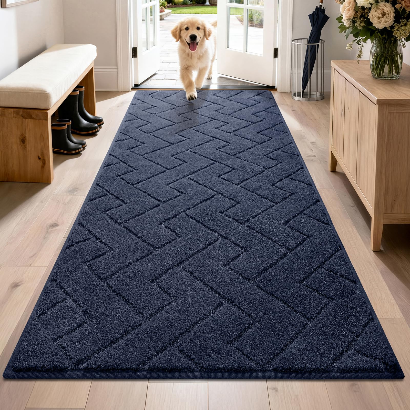 Tapis d'entrée antidérapant PURRUGS idéal pour les chaussures et pattes boueuses