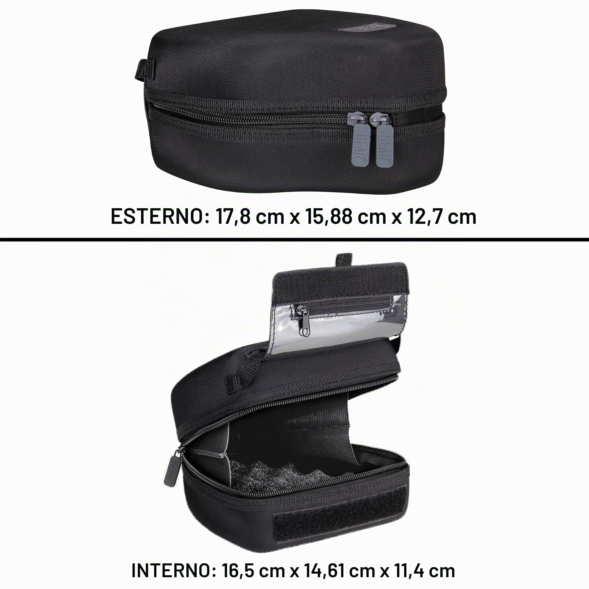 USA Gear Custodia Rigida per Fotocamera (Nero) + Imbracatura Pettorale (Nero) - Bundle