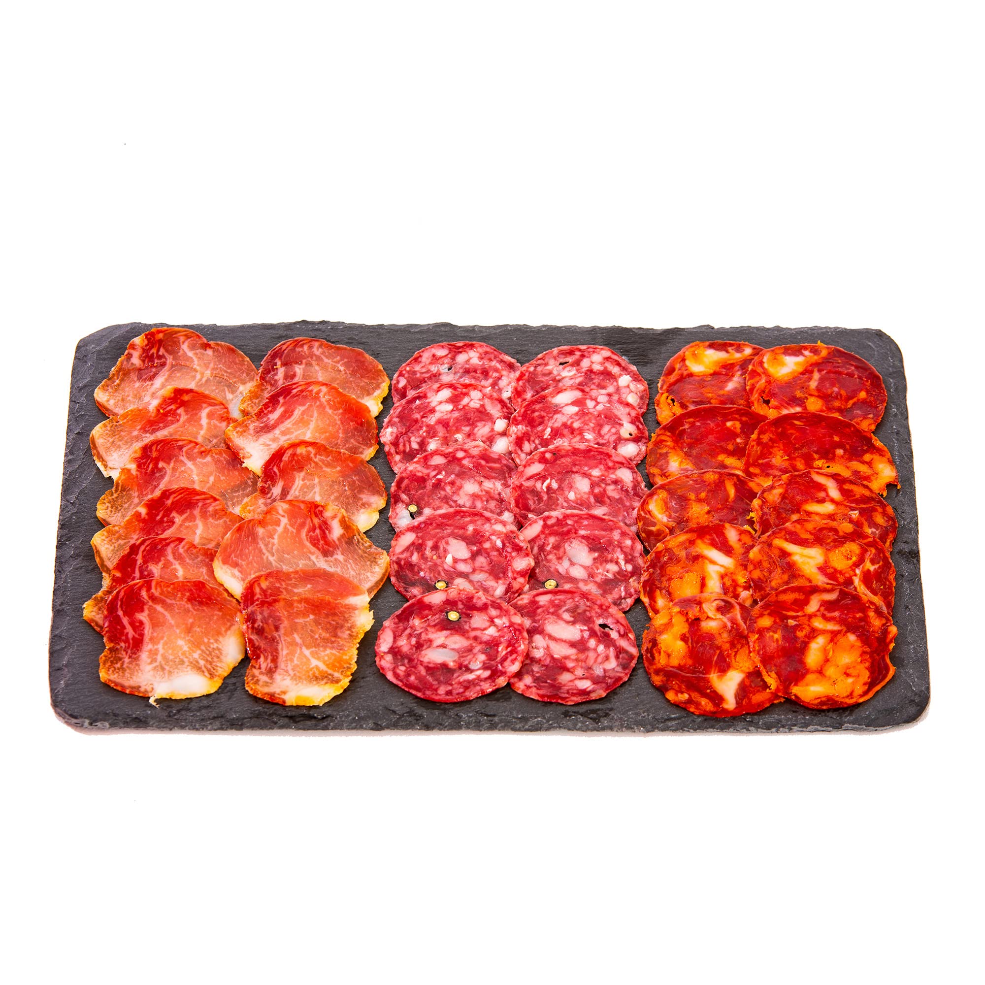 Pack de Embutidos Ibéricos - 3 Unidades de Medias Piezas - Peso Total de 1,5 kg - Lomo de Bellota + Salchichón de Bellota + Chorizo de Bellota - Cerdos Criados en Libertad - La Finojosa