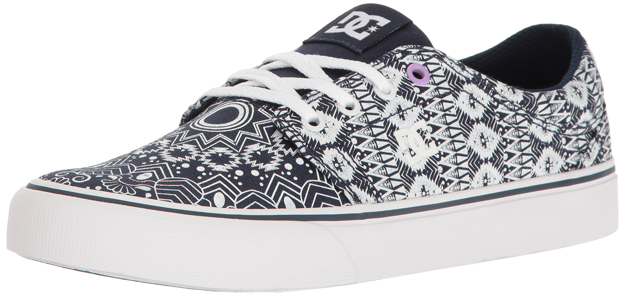 DC Women's Trase TX SE Skateboarding Shoe, Navy White, 10 B US
