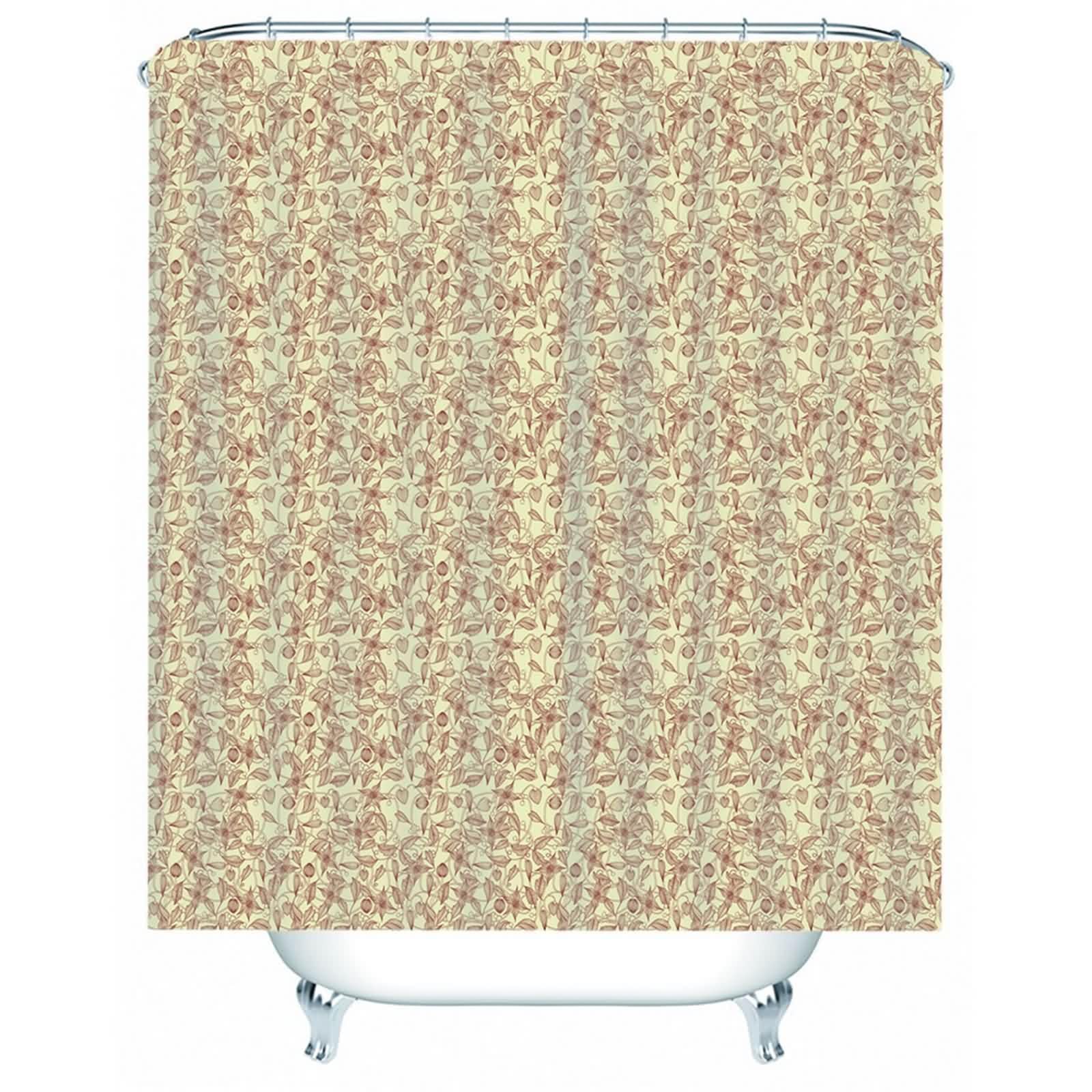 Rideau de douche anti-éclaboussures beige en polyester imperméable qui sèche rapidement