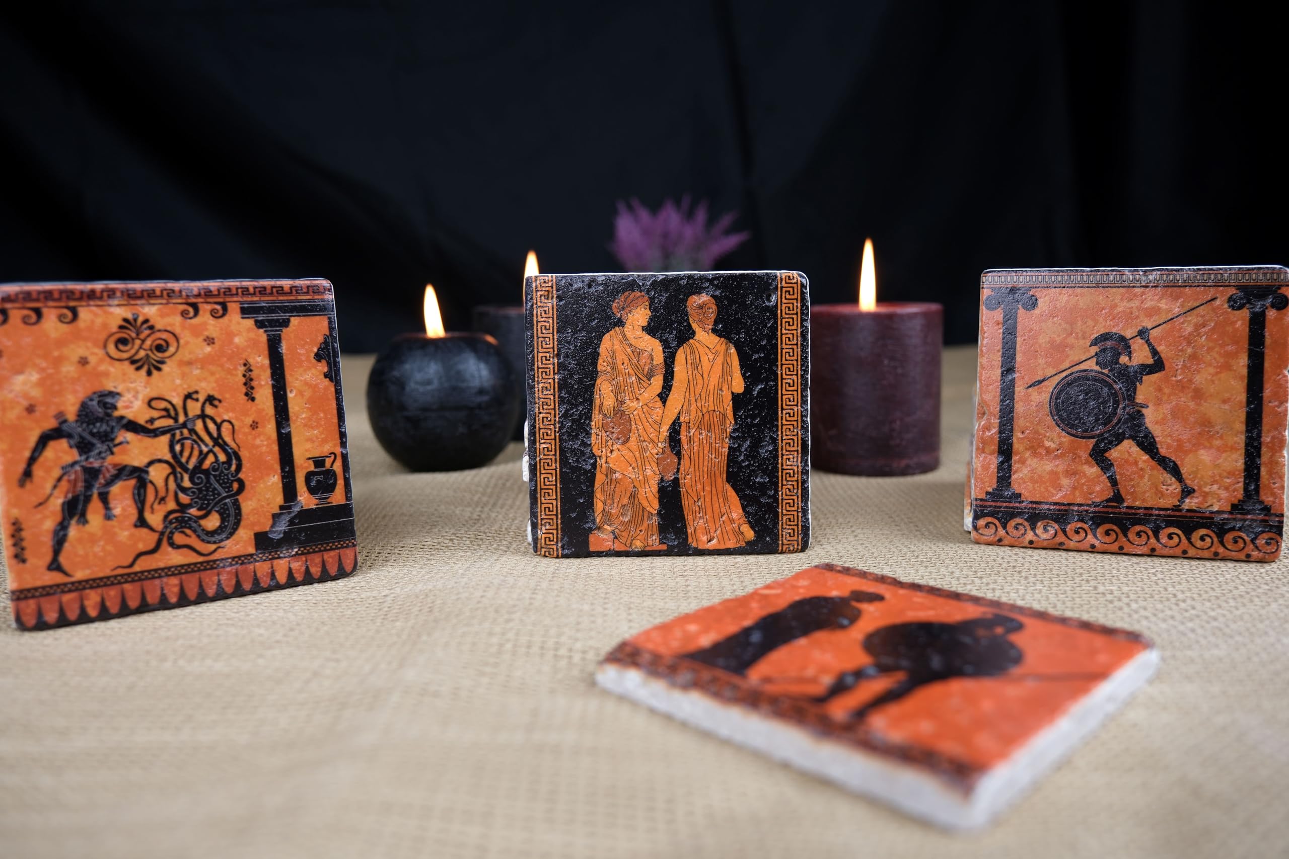 Ancient Greek Coasters, Greek Gift, Greek Mythology Decor, Greek God Coaster