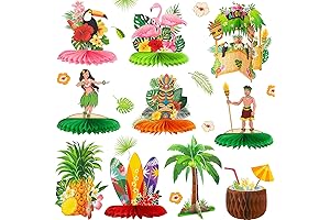 10 Pieces Hawaiian Centerpiece: Tropical Luau Table Decoration