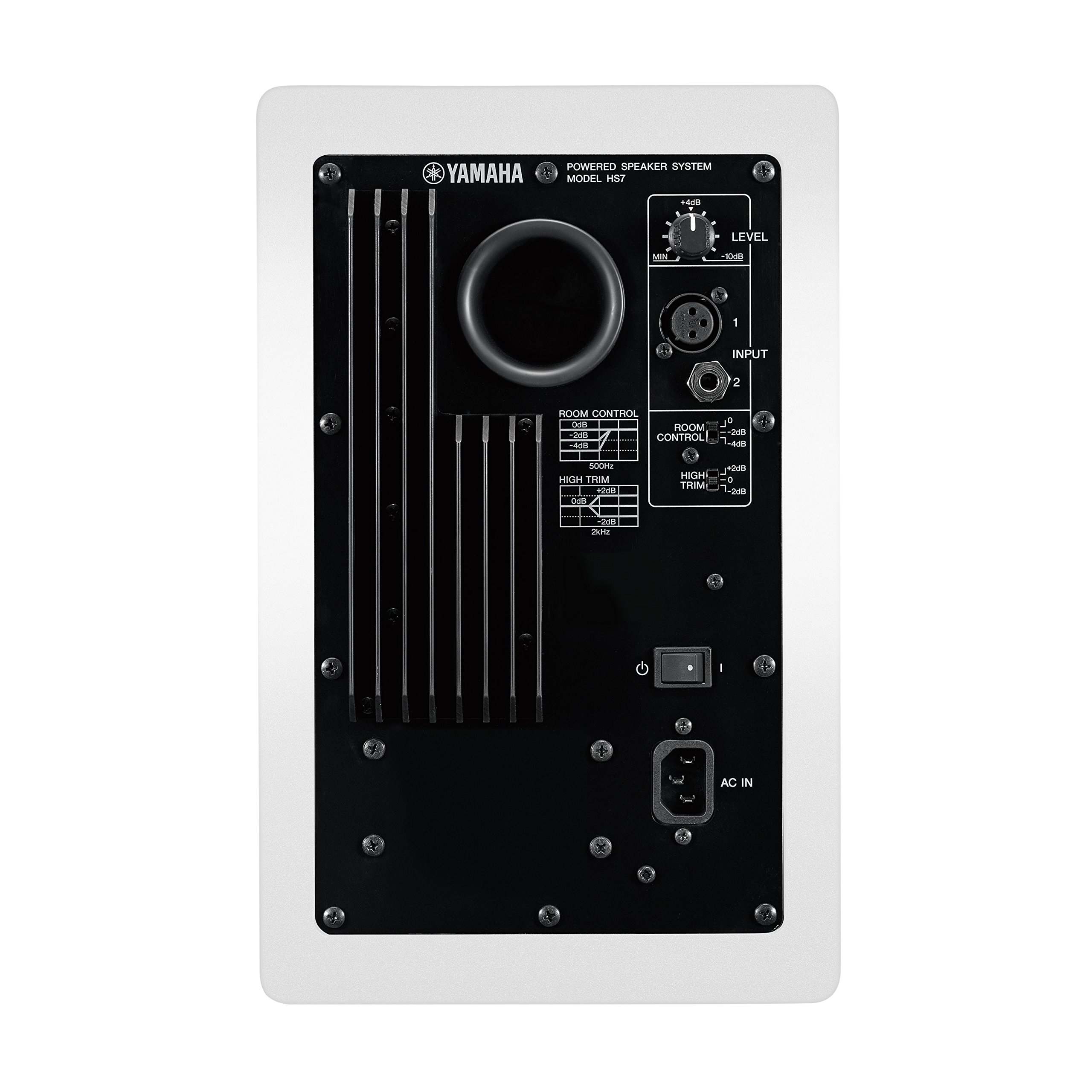 Yamaha HS7, Cassa Studio Monitor Amplificato, Monitor da Studio Attivo Bass Reflex a 2 vie Bi-amplificato per produttori, DJ e musicisti, Bianco