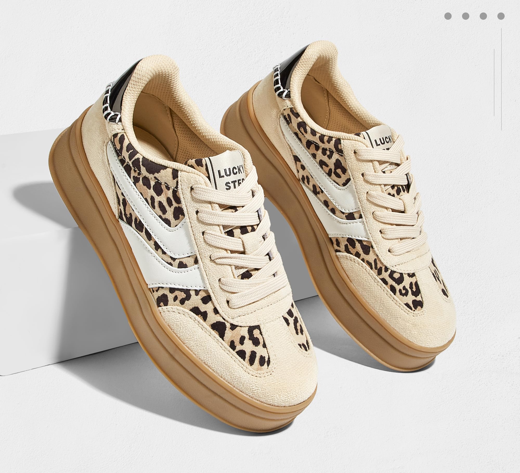 LUCKY STEP Plateau-Sneakers Damen, Retro-Stil mit Dicker Gummisohle, Bequem für Tennis, Skate und Training, Klassische Walking-Schuhe im lässigen Streetwear-Look