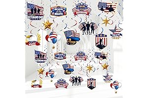 Fulmoon Patriotic Decorations - Labor Day Swirls and Ceiling Streams for Veterans Day