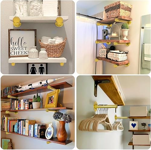 Miniatura 6 de Pintuson 6 barras industriales de ropa de tubería de 12 pulgadas  Perchero de ropa de montaje en pared  Cañas de armario para colgar ropa comercial