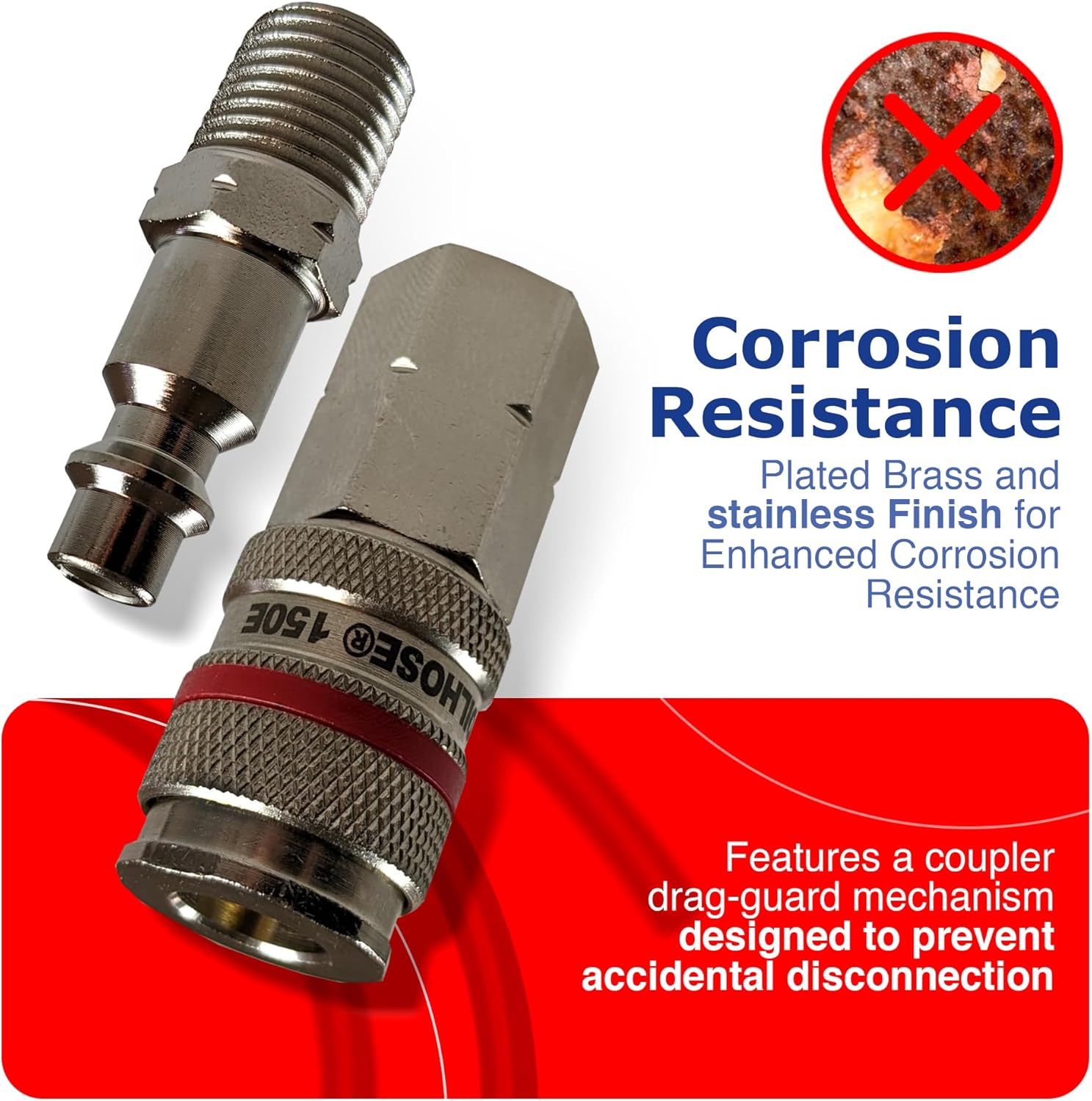 Coilhose Air Hose Fitting Coupler and Plug 12 Piece Kit | 1/4" NPT Quick Body Disconnects | Heavy Duty Brass And Steel Finish