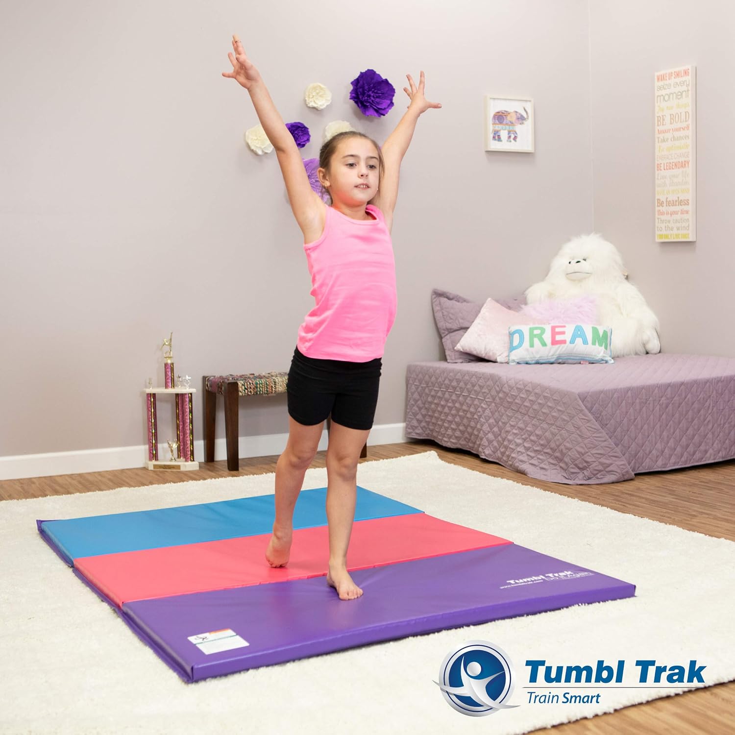 Tumbl Trak Folding Gymnastics Mat, Purple, 4 ft x 6 ft x 1-3/8 in : Gymnastics Tumbling Mats : Sports & Outdoors