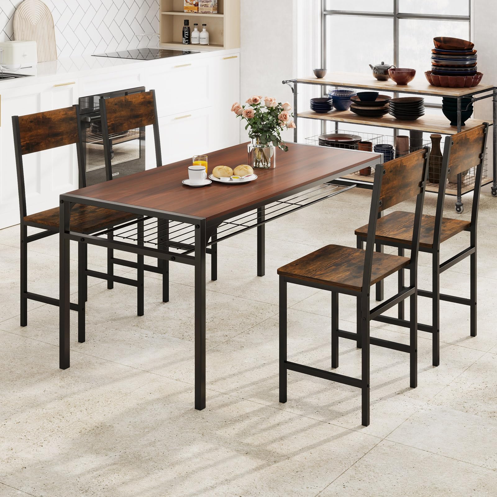 Amazon.com - Giantex Dining Chairs Set of 4, Industrial Kitchen
