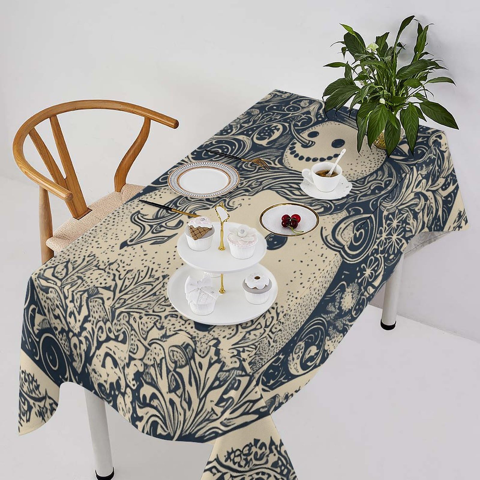 Nappe de Noël bonhomme de neige lavable pour sublimer vos repas de cuisine en famille