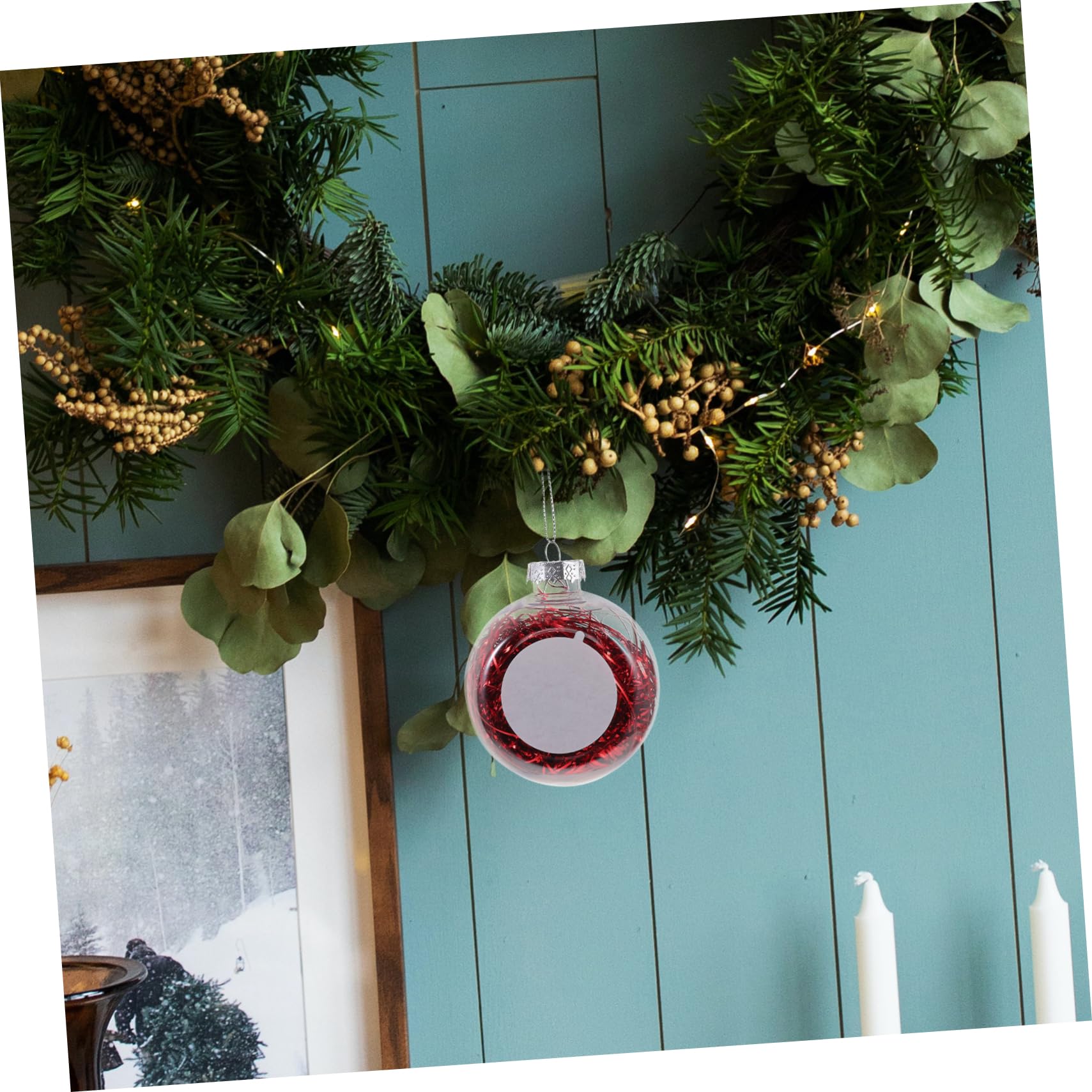 TOPBATHY 16 Piezas Bolas de Navidad para Sublimación Espacios en DIY Bolas de Navidad Colgante de Bolas para Manualidades Bolas navideñas Personalizadas Christmas Tree el plastico