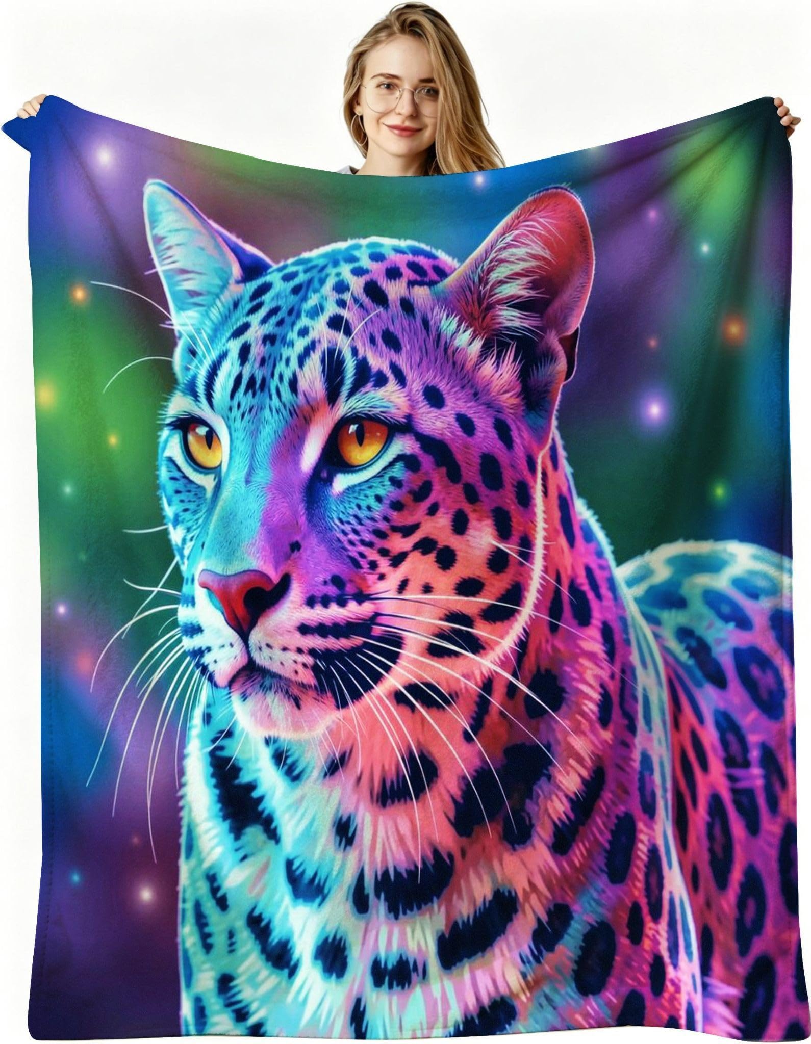 Manta Entretiempo Grande, Leopardo Morado, 220x240 cm, AQ6995