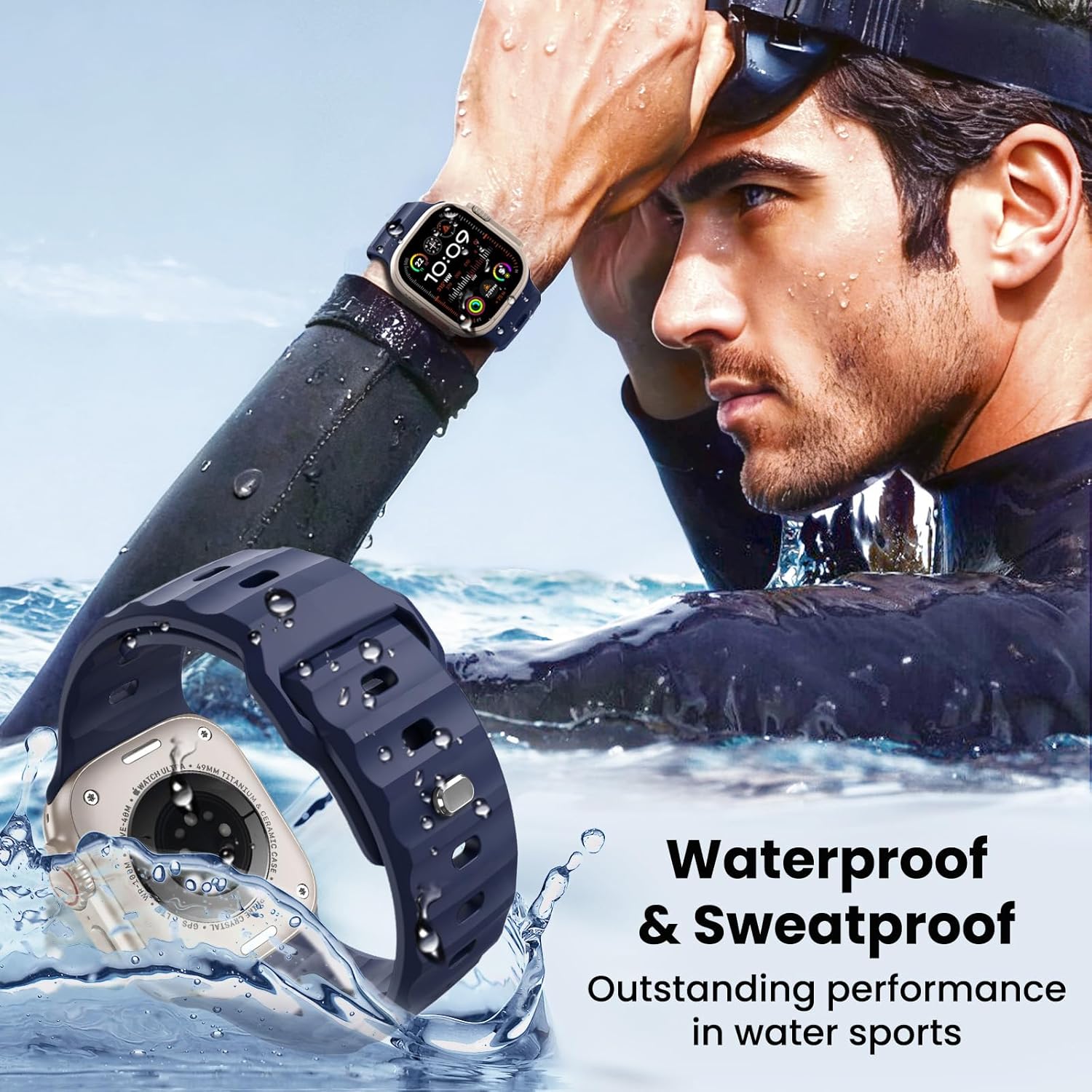 TiMOVO 6 Pack Sport Bands Compatible with Apple Watch Ultra 3/2/1 49mm 46mm 45mm 44mm 42mm for Men, Soft Silicone Replacement Strap for iWatch SE 3/2/1, Series 11 10 9 8 7 6 5 4 3 2 1 - Image 5