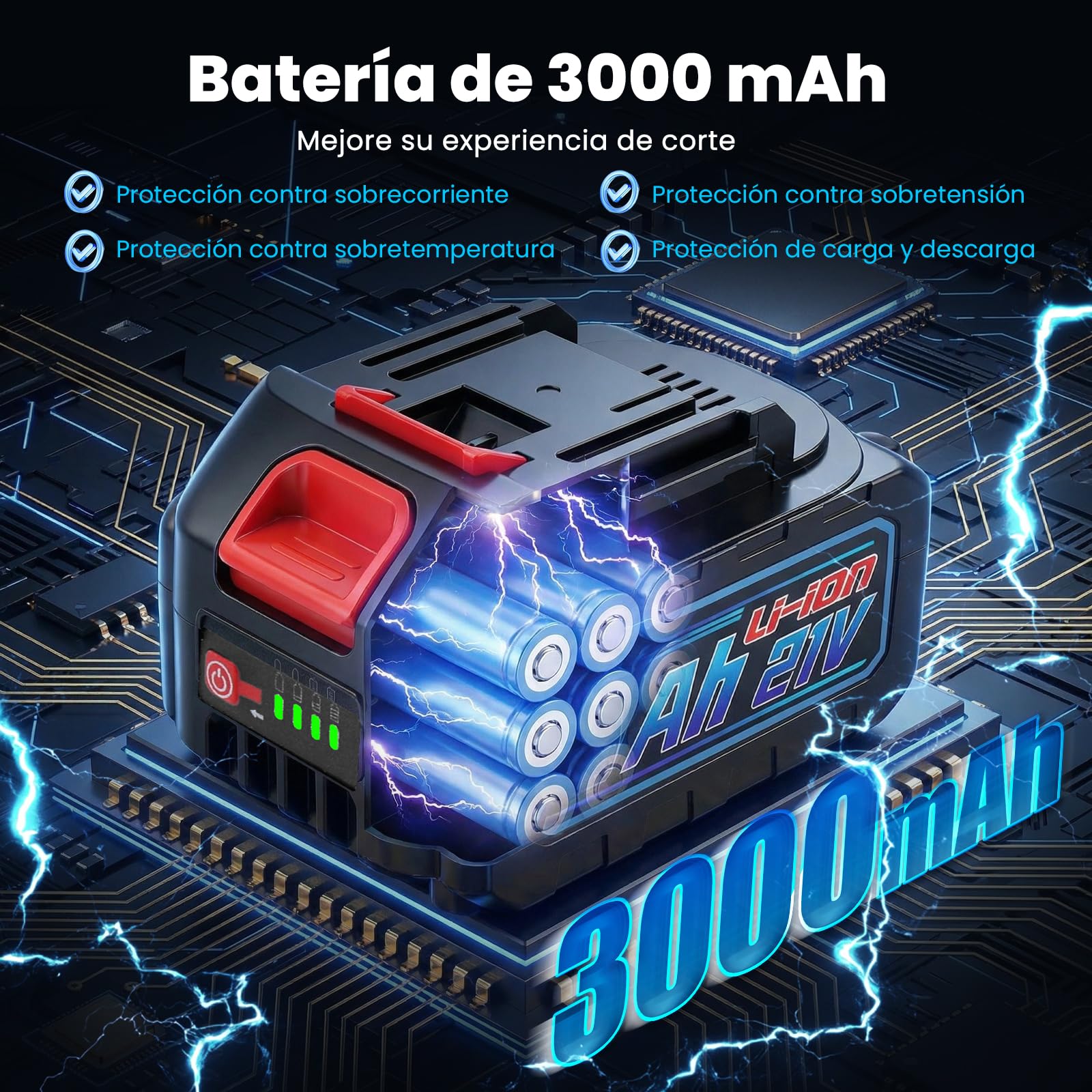 NEWTRY Sierra huesos inalámbrica 3000mAh 3500RPM 4 hojas carnicero | Sierra sable eléctrica, inalámbrica, potente, duradera, para carne, huesos, uso doméstico, matadero, alta eficiencia