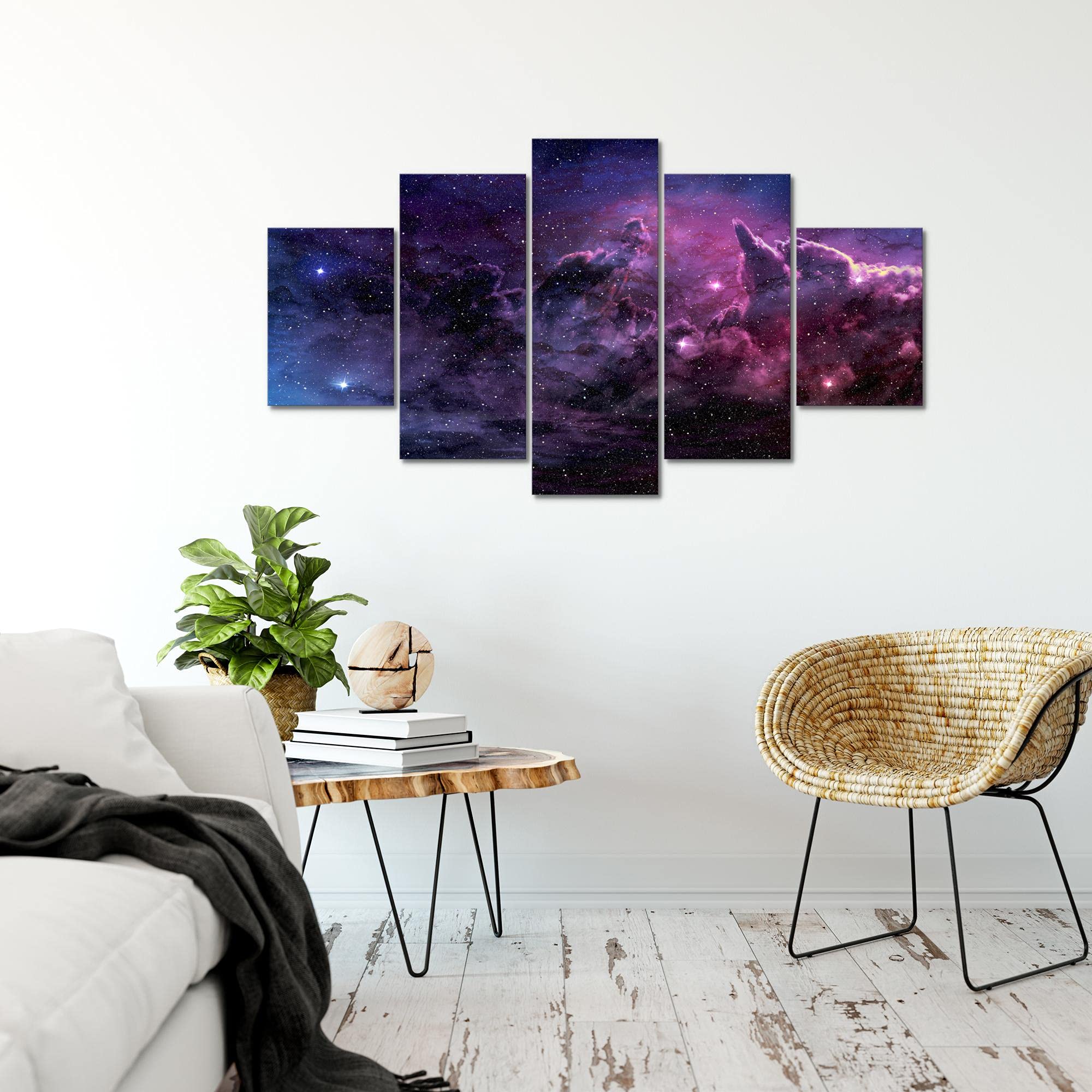 Runa Art Murale Soggiorno Astratto Grigio Verde 4 Pezzi - Made in